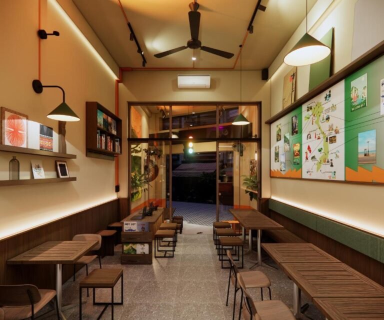 Rebel Rooster Hostel hanoi breakfast and lobby